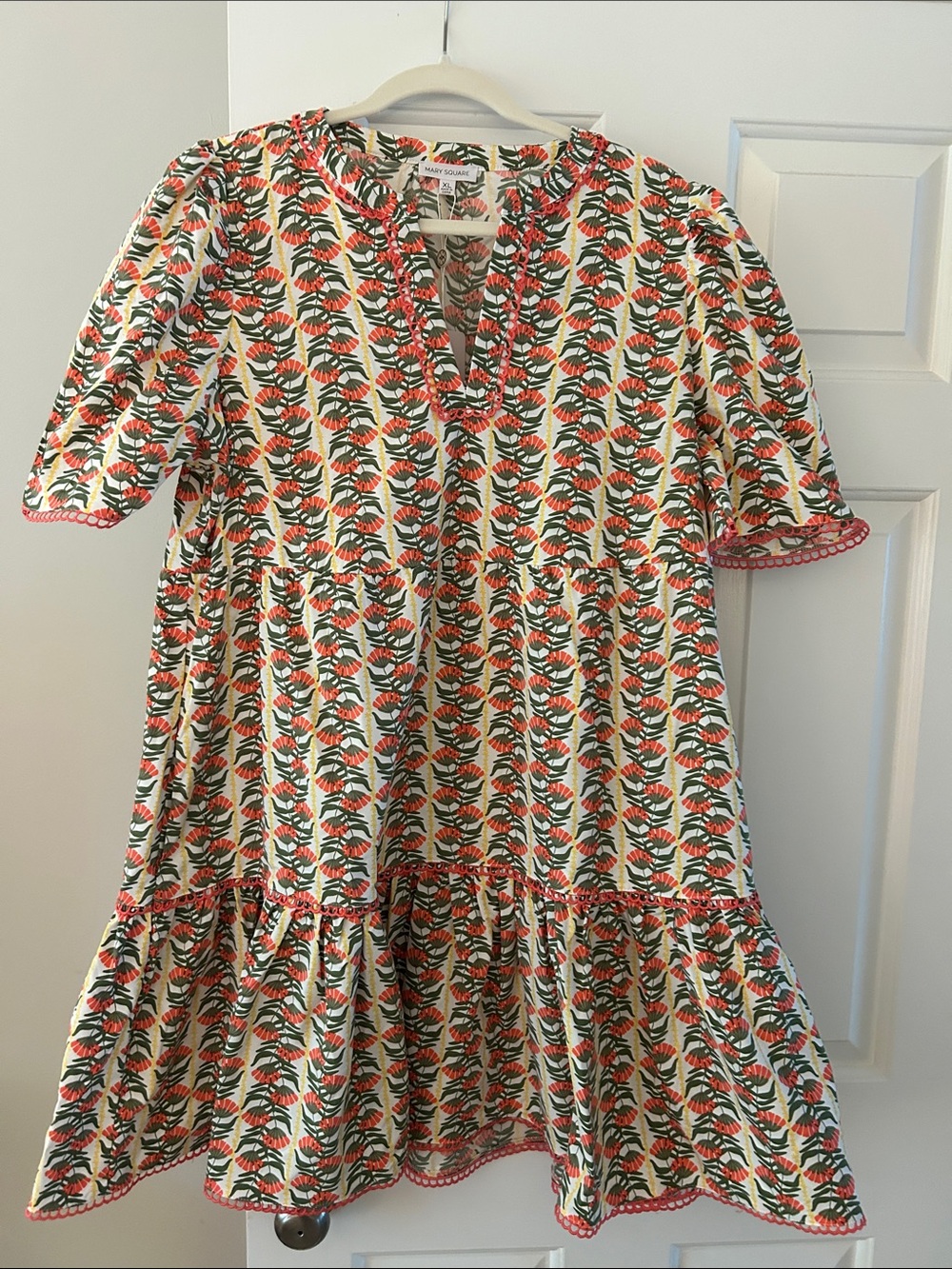 Mary Square Botanical Print Tiered Dress NWT - Picture 1 of 4